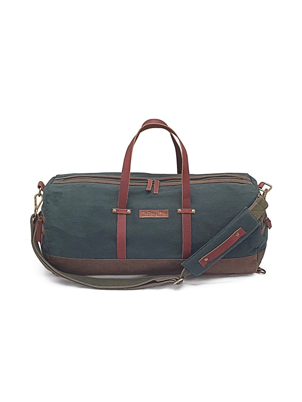 Convertible Canvas Travel Duffle Bag 25 litres | Gym Sports Duffel Backpack | Unisex | Adjustable Removable Strap | Luggage Garment Bag | Quick Access Pockets |