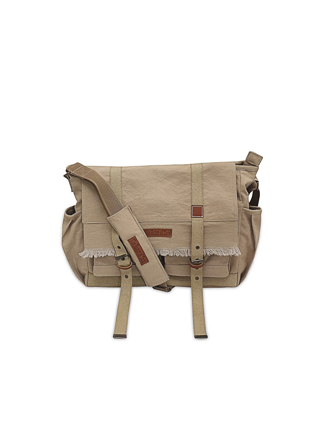 Canvas Messenger Bag for Men and Women | Sling Laptop Bag fits Upto 15.6 Inch Size | Crossbody Bag with  Inner Lining, Adjustable Straps & Padded Partition