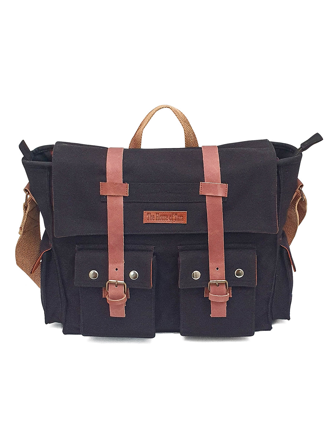 Canvas Messenger bags Large | Cotton Sling One Side Shoulder Bags for Men & Women with Adjustable Crossbody strap, Padded Partition & 4 External Pockets