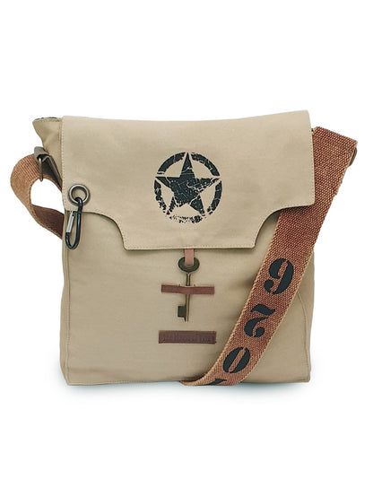 Sturdy Cotton Canvas Messenger Bags for Men and Women | With two Magnetic Snap Buttons Flap Closure, Adjustable Body Strap & Multiutility Lobster Hook