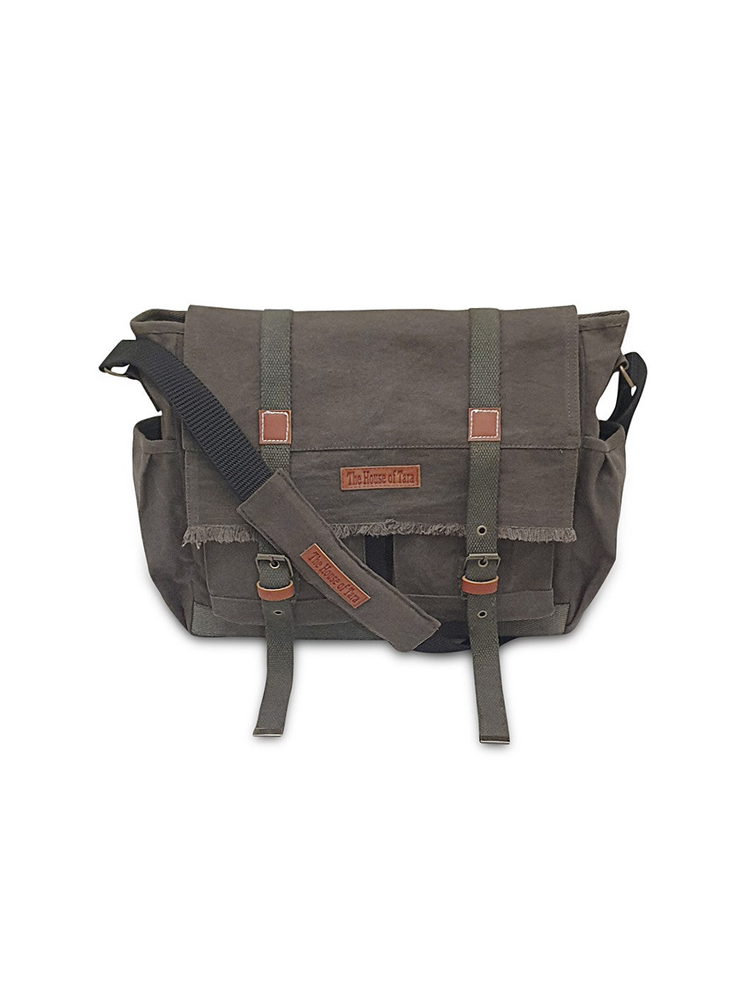 Canvas Messenger Bag for Men and Women | Sling Laptop Bag fits Upto 15.6 Inch Size | Crossbody Bag with  Inner Lining, Adjustable Straps & Padded Partition