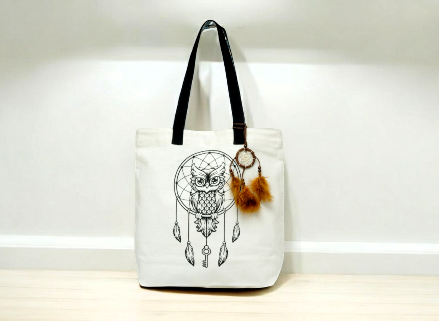 Cotton Canvas Tote Bag | Magnetic Closure & a Safety Pocket | Stylish Shoulder Bag for College & Daily Use | Digital Printed Design | With Tassel | For Women & Girls