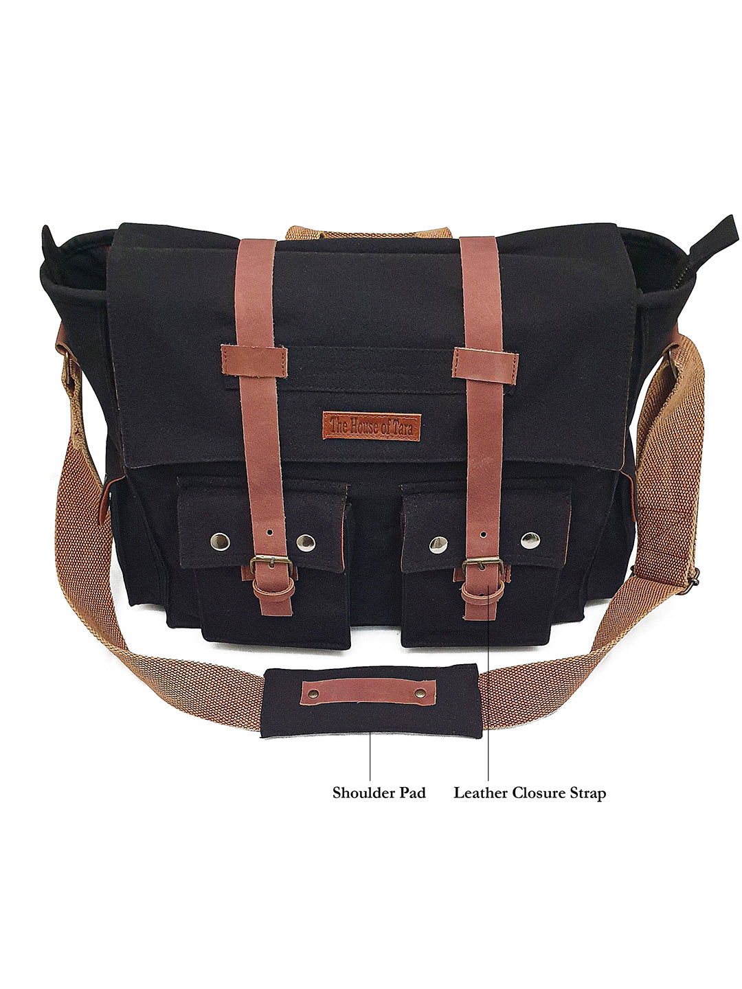 Canvas Messenger bags Large | Cotton Sling One Side Shoulder Bags for Men & Women with Adjustable Crossbody strap, Padded Partition & 4 External Pockets