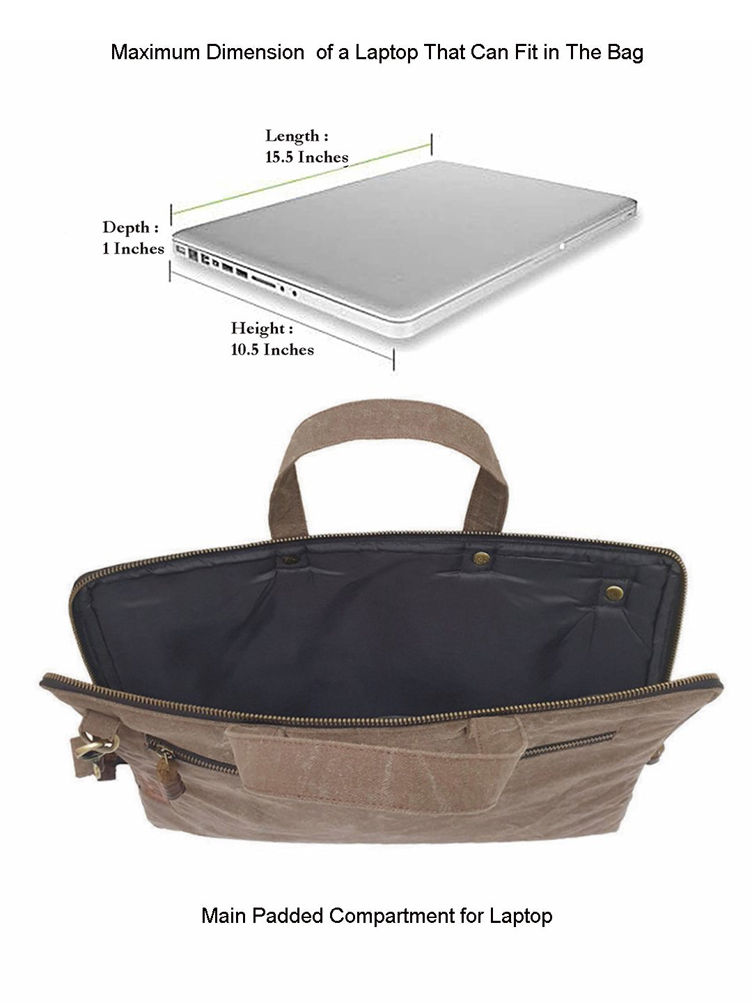 Beige Canvas Laptop MacBook Messenger Bag for Men and Women | Formal Business Slim Crossbody Sling Bag for College Purpose | Laptop Upto 15.6 Inch | Handbags with Shoulder Straps