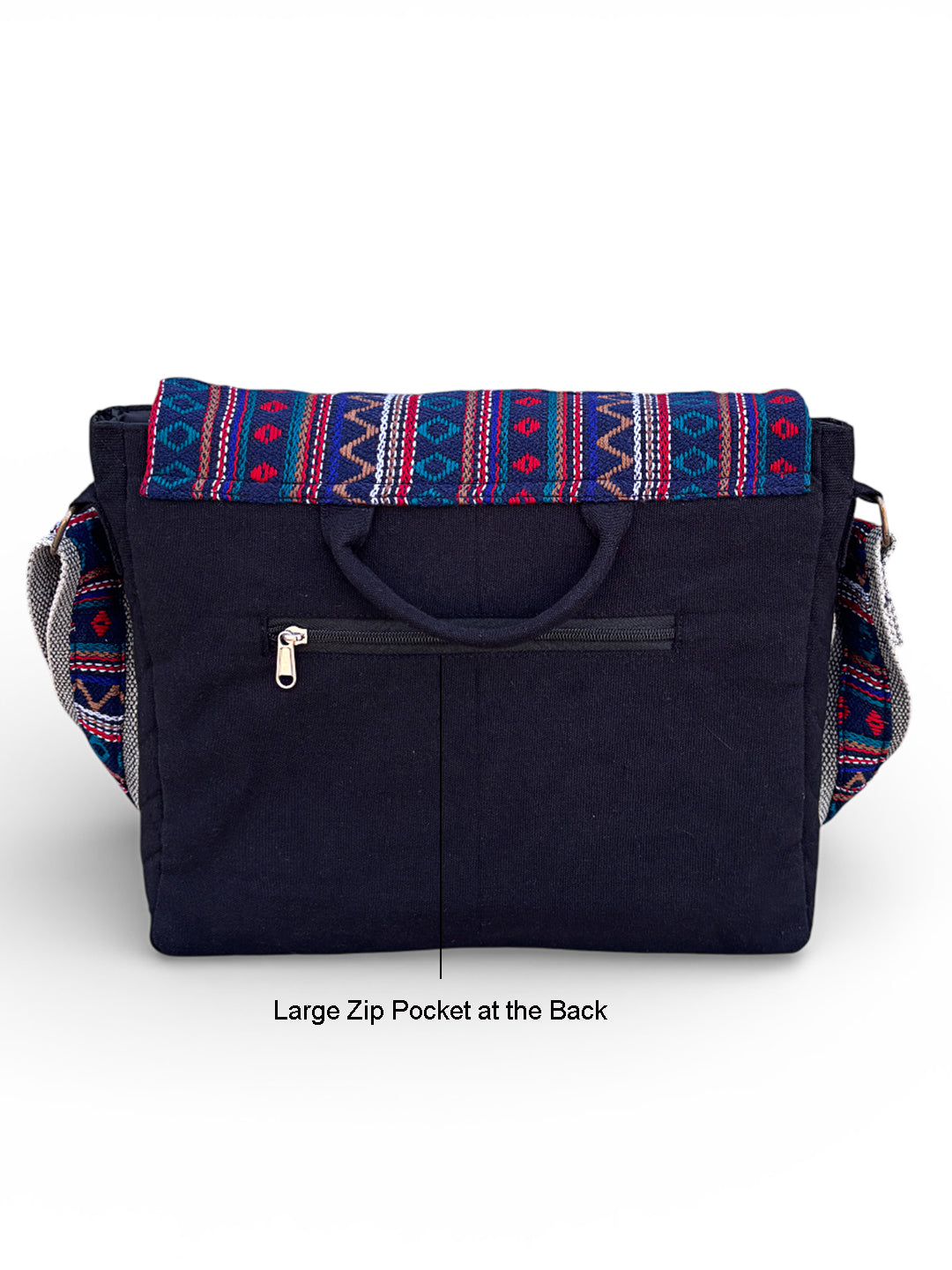 Handloom Fabric Messenger Bags for Women | Cotton Canvas Laptop Sling Bag Upto 15.6 Inches | Stylish Crossbody Sling Bag Comes with Flap Closure &  Inner Lining