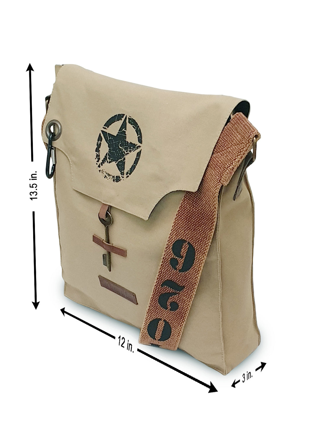 Sturdy Cotton Canvas Messenger Bags for Men and Women | With two Magnetic Snap Buttons Flap Closure, Adjustable Body Strap & Multiutility Lobster Hook