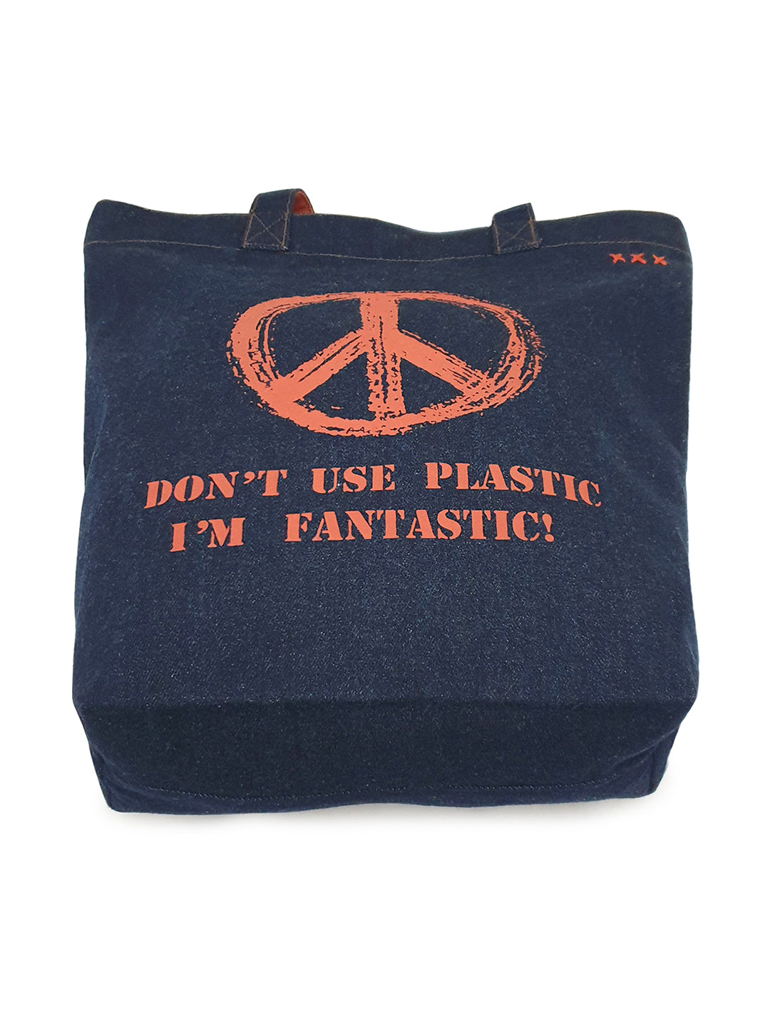 Indigo Denim Cotton Tote Bag | Bold Prints | Magnetic Closure | Internal Zip Pocket | Stylish Bag For College, Shopping & Daily Use | For Women