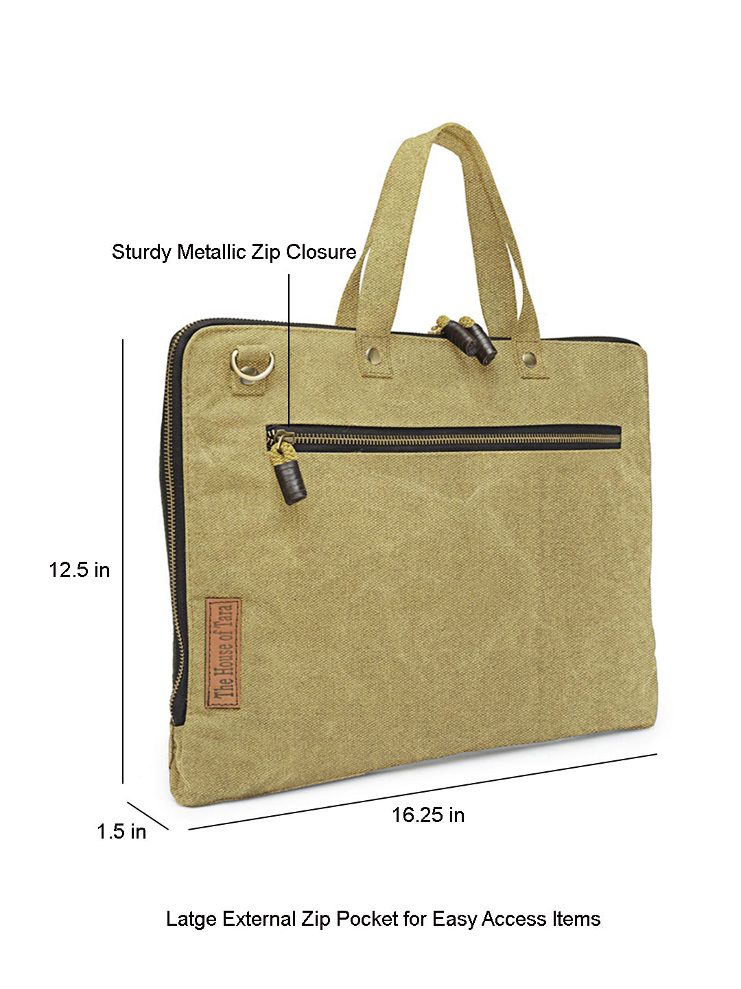 Beige Canvas Laptop MacBook Messenger Bag for Men and Women | Formal Business Slim Crossbody Sling Bag for College Purpose | Laptop Upto 15.6 Inch | Handbags with Shoulder Straps