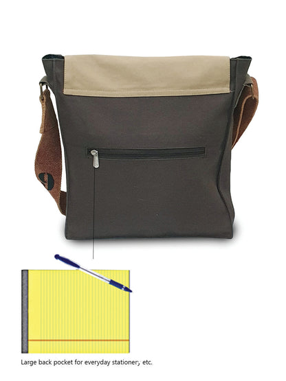 Sturdy Cotton Canvas Messenger Bags for Men and Women | With two Magnetic Snap Buttons Flap Closure, Adjustable Body Strap & Multiutility Lobster Hook