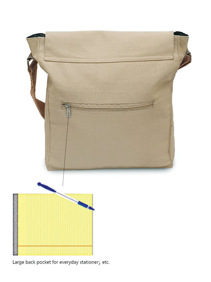 Sturdy Cotton Canvas Messenger Bags for Men and Women | With two Magnetic Snap Buttons Flap Closure, Adjustable Body Strap & Multiutility Lobster Hook