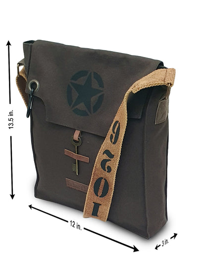 Sturdy Cotton Canvas Messenger Bags for Men and Women | With two Magnetic Snap Buttons Flap Closure, Adjustable Body Strap & Multiutility Lobster Hook