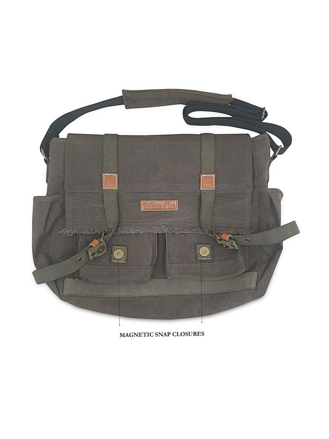 Canvas Messenger Bag for Men and Women | Sling Laptop Bag fits Upto 15.6 Inch Size | Crossbody Bag with  Inner Lining, Adjustable Straps & Padded Partition