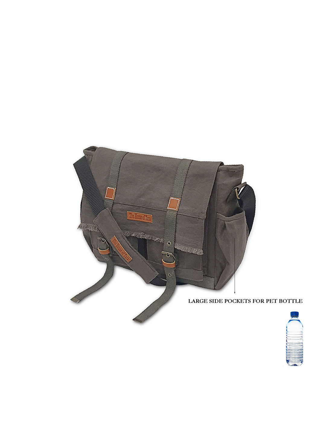 Canvas Messenger Bag for Men and Women | Sling Laptop Bag fits Upto 15.6 Inch Size | Crossbody Bag with  Inner Lining, Adjustable Straps & Padded Partition