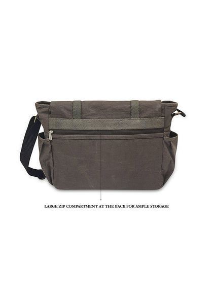 Canvas Messenger Bag for Men and Women | Sling Laptop Bag fits Upto 15.6 Inch Size | Crossbody Bag with  Inner Lining, Adjustable Straps & Padded Partition
