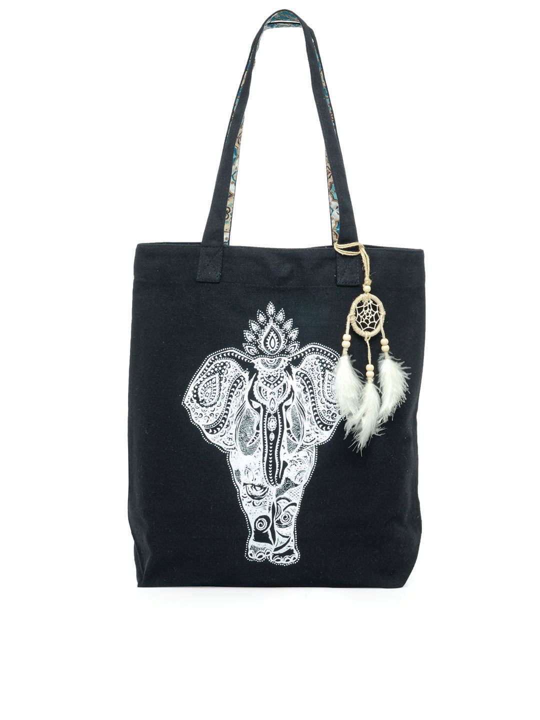Cotton Canvas Tote Bag | Magnetic Closure & a Safety Pocket | Stylish Shoulder Bag for College & Daily Use | Digital Printed Design | With Tassel | For Women & Girls
