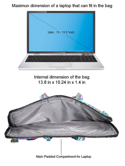 Office Laptop Bag for Women 13.3 And 15.6 Inch | Ideal For Office & Travel | Multicolour Embellished Handloom Fabric | MacBook Messenger Business Bag for ladies