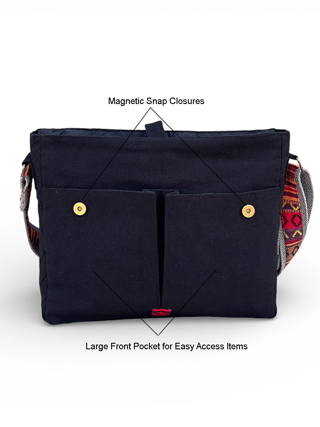 Handloom Fabric Messenger Bags for Women | Cotton Canvas Laptop Sling Bag Upto 15.6 Inches | Stylish Crossbody Sling Bag Comes with Flap Closure &  Inner Lining