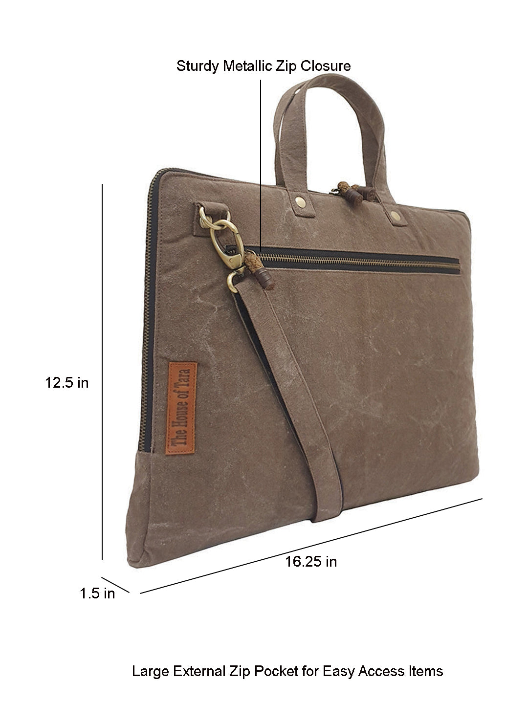 Beige Canvas Laptop MacBook Messenger Bag for Men and Women | Formal Business Slim Crossbody Sling Bag for College Purpose | Laptop Upto 15.6 Inch | Handbags with Shoulder Straps