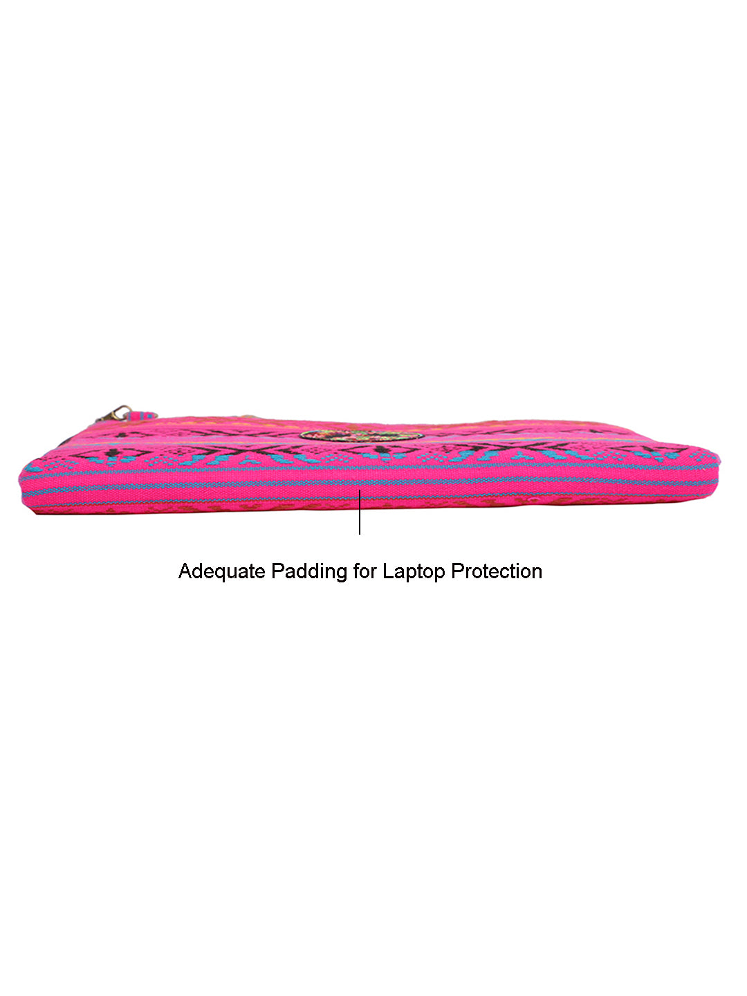 Office Laptop Bag for Women 13.3 And 15.6 Inch | Ideal For Office & Travel | Multicolour Embellished Handloom Fabric | MacBook Messenger Business Bag for ladies