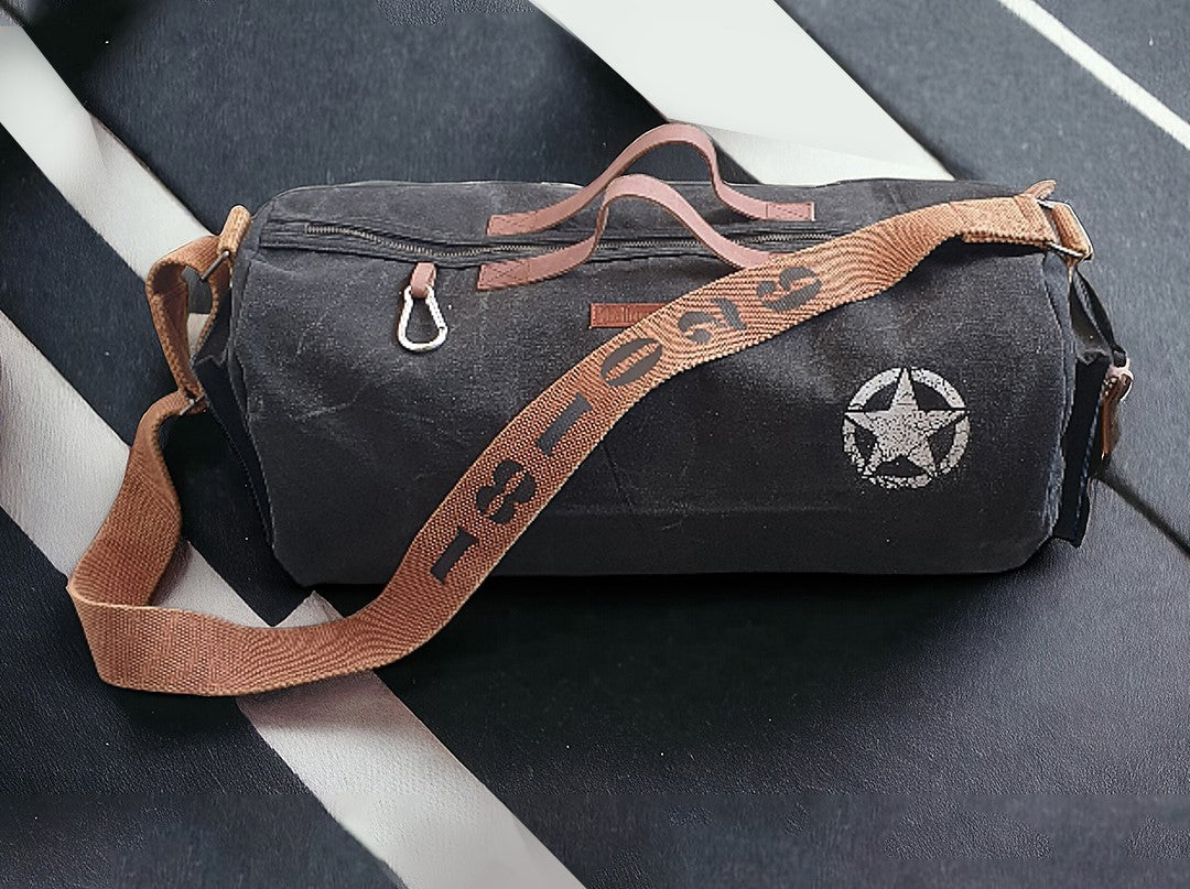 Canvas Travel Duffle Bag | 25 litres | Sports Duffel | Gym Bags | for Men and Women | Adjustable Broad Strap | Airline Carry-On Luggage | Quick Access Pockets |