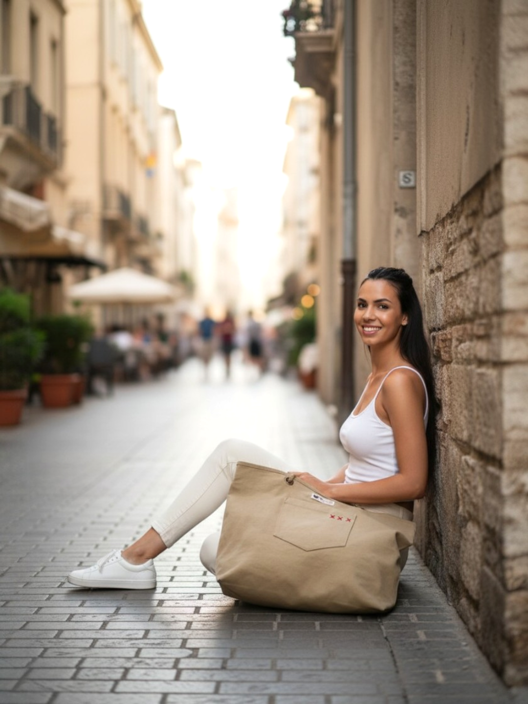 Padded Canvas Tote Bag with Zip Pouch | Metallic Zipper Closure | Compartment for IPad/Tablet & Sunglsses/Phone | Bottle Holder | Strong Nylon Handles | Women