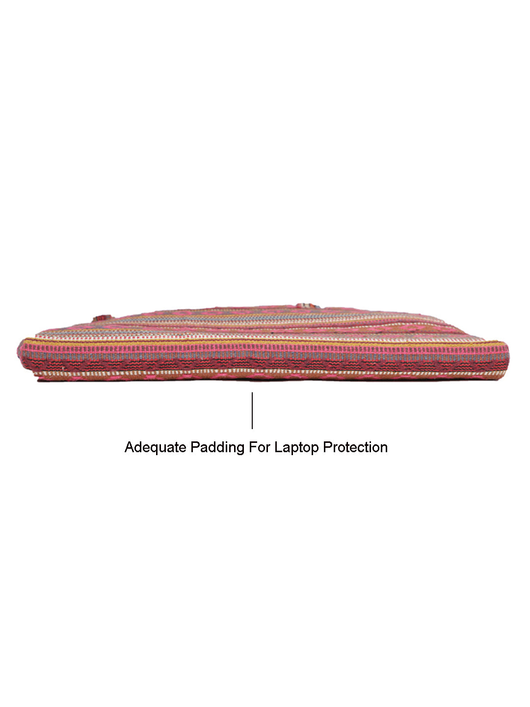 Office Laptop Bag for Women 13.3 And 15.6 Inch | Ideal For Office & Travel | Multicolour Embellished Handloom Fabric | MacBook Messenger Business Bag for ladies