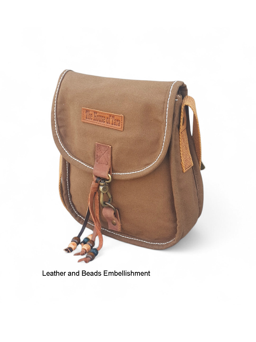 Canvas Purse for Women | Casual Crossbody Sling Bag with Adjustable Straps, Zipped Pocket & Lobster Hook Buckle Closure | Suitable for College & Travel (Khaki)