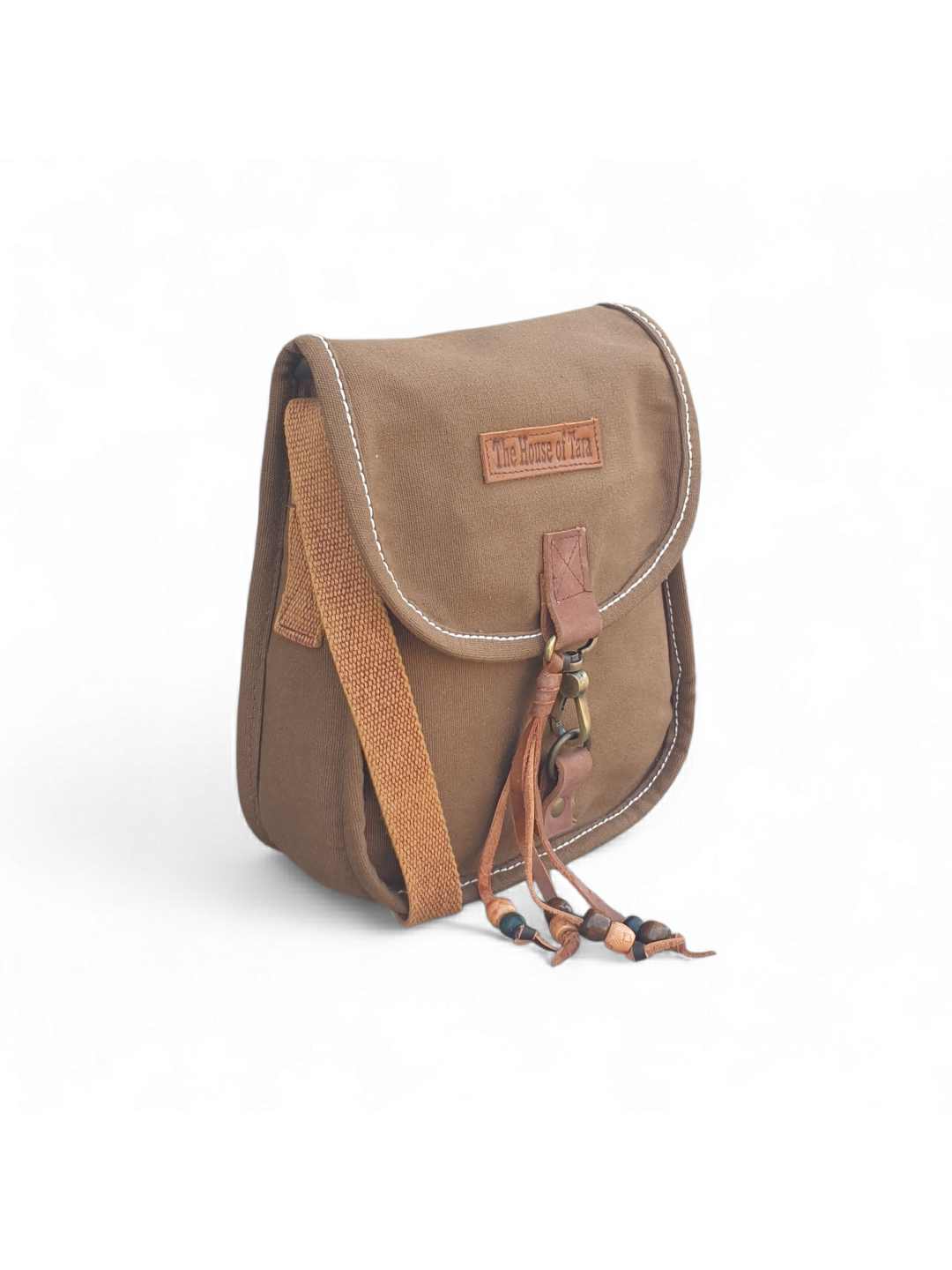 Canvas Purse for Women | Casual Crossbody Sling Bag with Adjustable Straps, Zipped Pocket & Lobster Hook Buckle Closure | Suitable for College & Travel (Khaki)