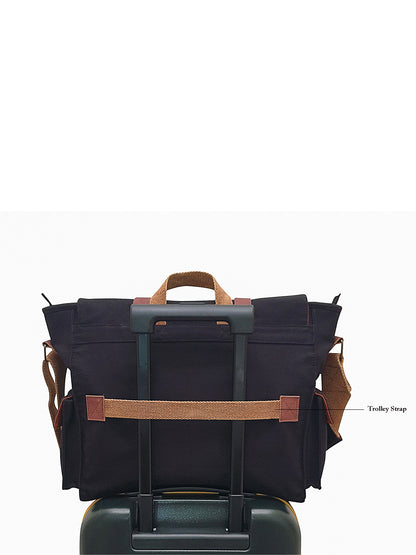 Canvas Messenger bags Large | Cotton Sling One Side Shoulder Bags for Men & Women with Adjustable Crossbody strap, Padded Partition & 4 External Pockets