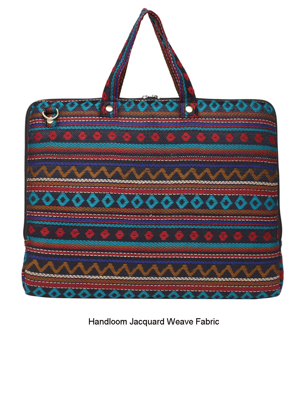 Office Laptop Bag for Women 13.3 And 15.6 Inch | Ideal For Office & Travel | Multicolour Embellished Handloom Fabric | MacBook Messenger Business Bag for ladies