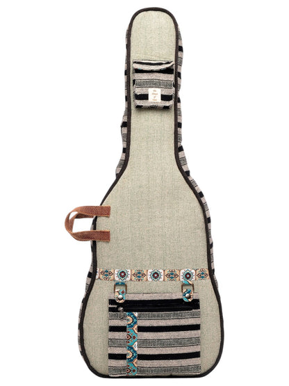 Ethnic Handloom Fabric Acoustic Guitar Bag Cover for Men and Women | Modern Guitar Case | Inner Lining | Adjustable Straps | Padded Protection | Zip Pockets |
