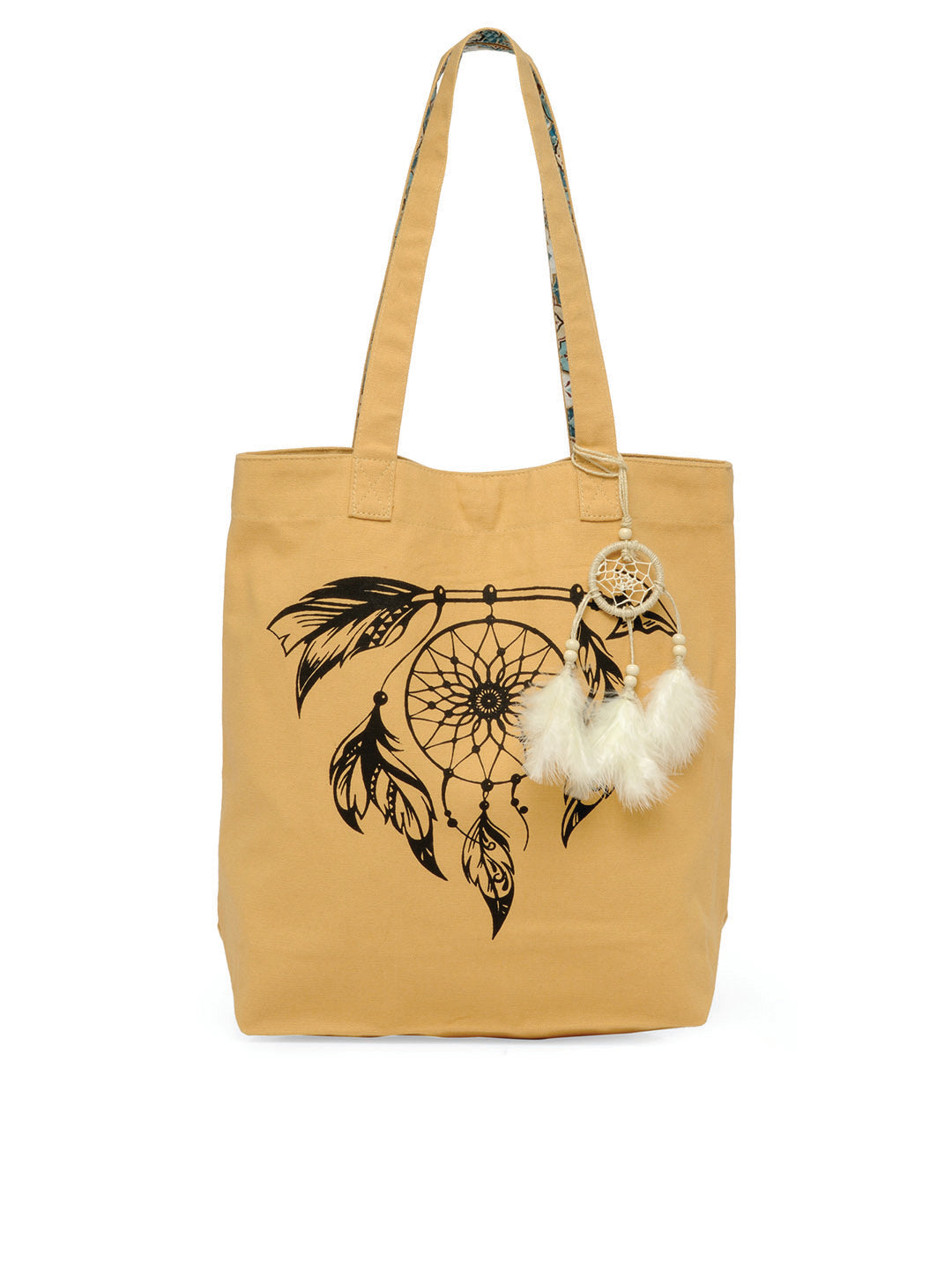 Cotton Canvas Tote Bag | Magnetic Closure & a Safety Pocket | Stylish Shoulder Bag for College & Daily Use | Digital Printed Design | With Tassel | For Women & Girls