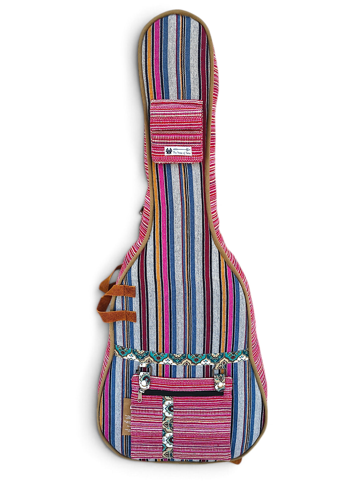Ethnic Handloom Fabric Acoustic Guitar Bag Cover for Men and Women | Modern Guitar Case | Inner Lining | Adjustable Straps | Padded Protection | Zip Pockets |