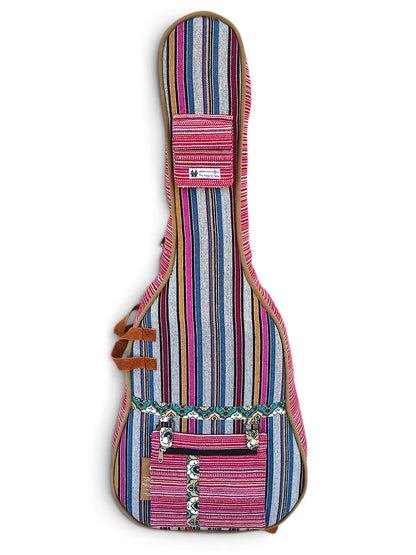 Ethnic Handloom Fabric Acoustic Guitar Bag Cover for Men and Women | Modern Guitar Case | Inner Lining | Adjustable Straps | Padded Protection | Zip Pockets |