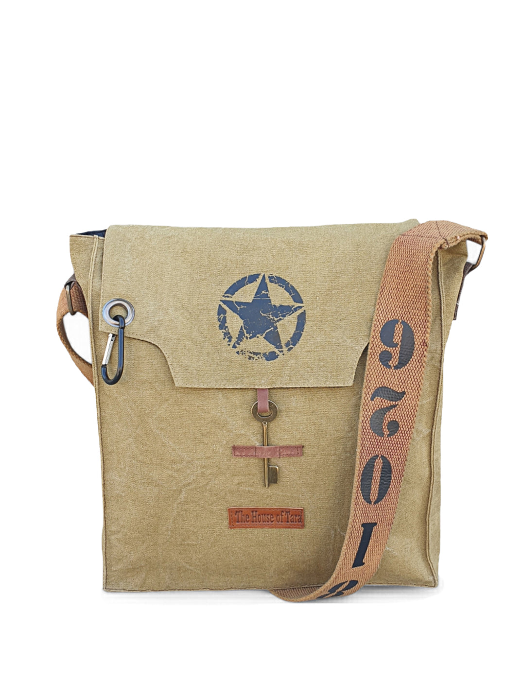 Sturdy Cotton Canvas Messenger Bags for Men and Women | With two Magnetic Snap Buttons Flap Closure, Adjustable Body Strap & Multiutility Lobster Hook