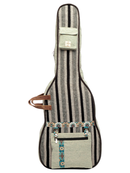 Ethnic Handloom Fabric Acoustic Guitar Bag Cover for Men and Women | Modern Guitar Case | Inner Lining | Adjustable Straps | Padded Protection | Zip Pockets |