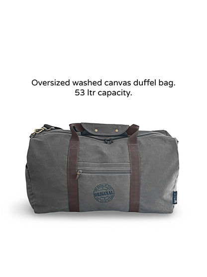 Canvas Travel Duffle Bag | 53 litres | Sports Duffel | Gym Bags | for Men and Women | 100% Cotton Lining | Detachable Broad Strap | Airline Carry-On Luggage | Oversize |