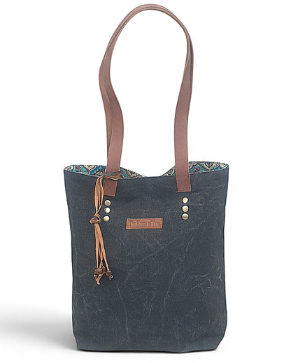 Distressed Finish Heavy Canvas Tote Handbag | Tassel Embellished | Magnetic Closure & Internal Zip Pocket Shoulder Bag | For College, Office and Daily Use | For Women