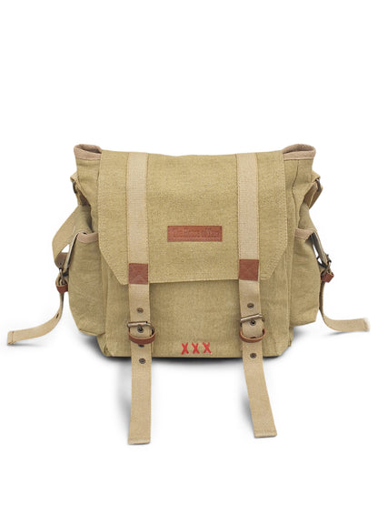 Distressed Cotton Canvas Sling Messenger Bag for Men and Women I Multipurpose Crossbody Bag I Travel Bag with Adjustable Strap | Unisex Sling Bag Crossbody Handbag for Office/Travel