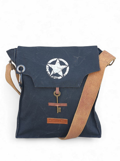 Sturdy Cotton Canvas Messenger Bags for Men and Women | With two Magnetic Snap Buttons Flap Closure, Adjustable Body Strap & Multiutility Lobster Hook