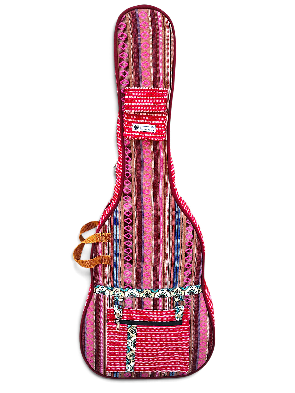 Ethnic Handloom Fabric Acoustic Guitar Bag Cover for Men and Women | Modern Guitar Case | Inner Lining | Adjustable Straps | Padded Protection | Zip Pockets |