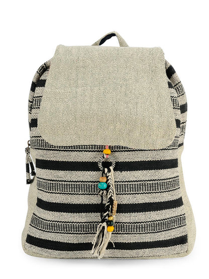 Handloom Fabric Backpack for Women 10 Litres | Multicolour Casual Cloth Bag with  Inner lining | Stylish Bag suitable for College, Travel & Beach