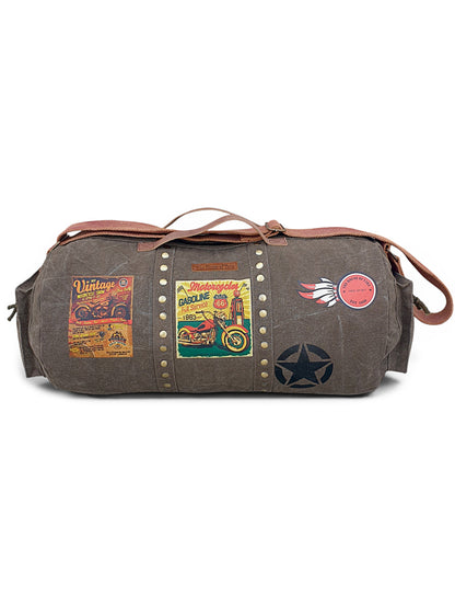 Canvas Travel Duffle Bag 25 litres | Sports Duffel | for Men and Women | Adjustable Broad Strap | Gym Bag | Airline Carry On Luggage | Quick Access Pockets |