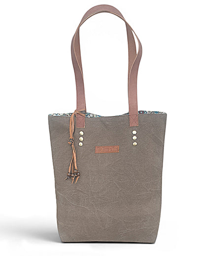 Distressed Finish Heavy Canvas Tote Handbag | Tassel Embellished | Magnetic Closure & Internal Zip Pocket Shoulder Bag | For College, Office and Daily Use | For Women