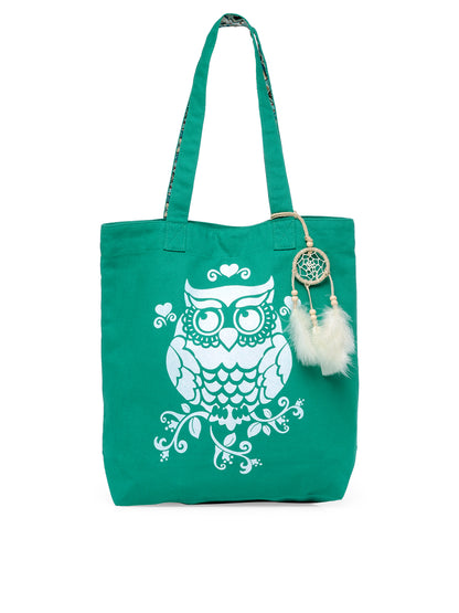 Cotton Canvas Tote Bag | Magnetic Closure & a Safety Pocket | Stylish Shoulder Bag for College & Daily Use | Digital Printed Design | With Tassel | For Women & Girls