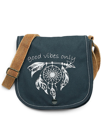 Canvas Purse for Women | Casual Crossbody Sling Bag with Boho Printed Flap, Adjustable Straps, Zipped Pocket & Inner Lining | Suitable for College & Travel