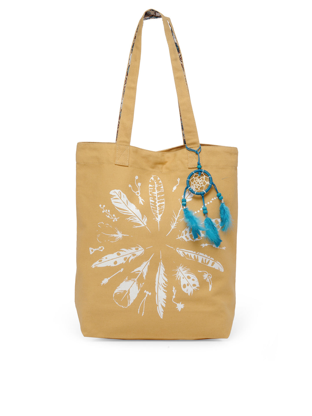 Cotton Canvas Tote Bag | Magnetic Closure & a Safety Pocket | Stylish Shoulder Bag for College & Daily Use | Digital Printed Design | With Tassel | For Women & Girls