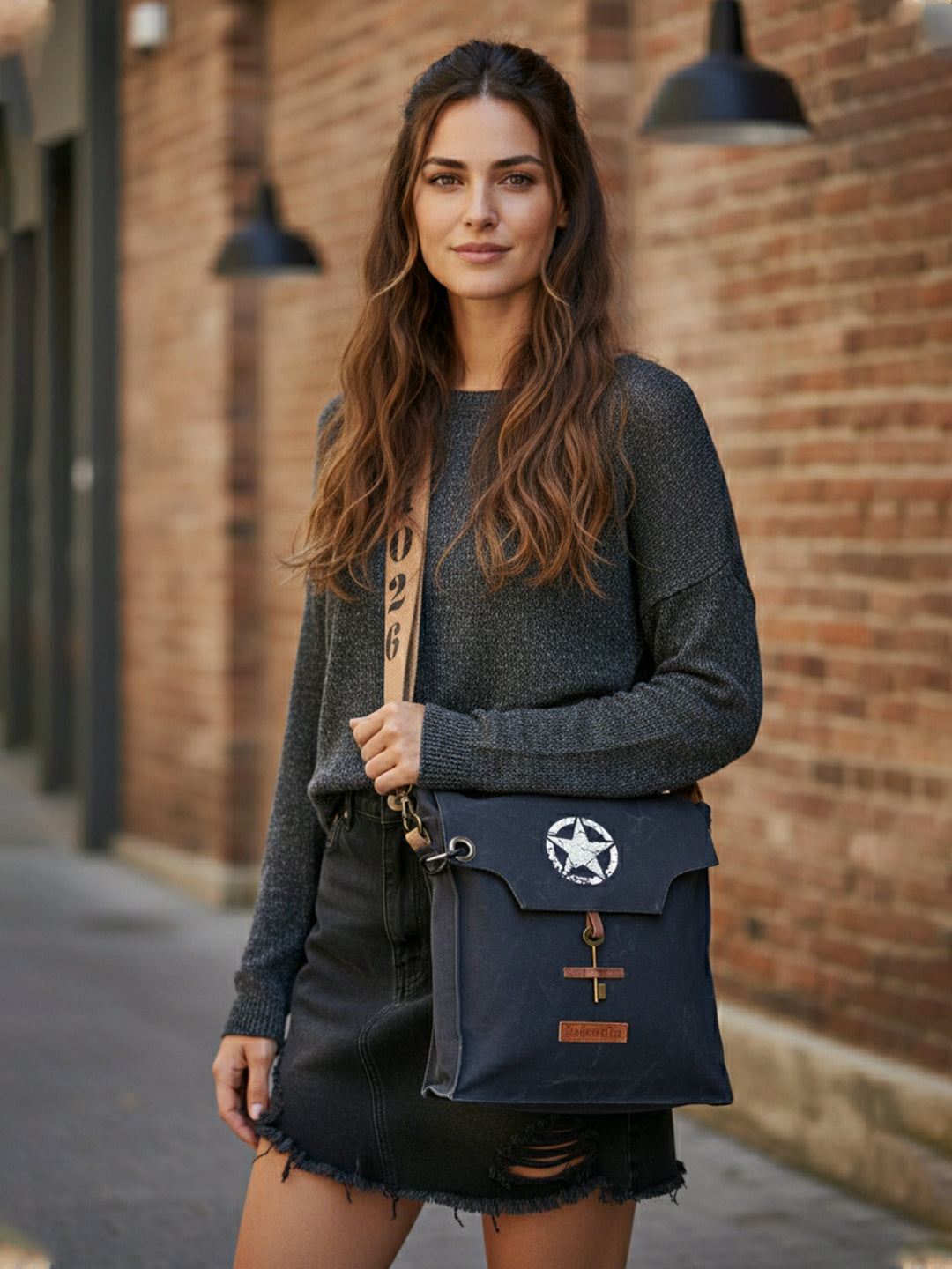 Sturdy Cotton Canvas Messenger Bags for Men and Women | With two Magnetic Snap Buttons Flap Closure, Adjustable Body Strap & Multiutility Lobster Hook
