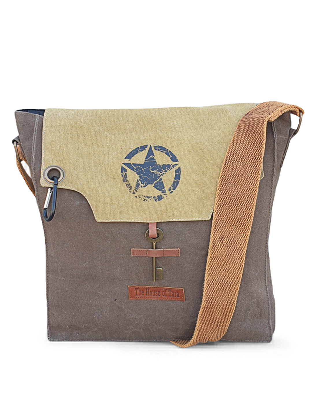 Sturdy Cotton Canvas Messenger Bags for Men and Women | With two Magnetic Snap Buttons Flap Closure, Adjustable Body Strap & Multiutility Lobster Hook