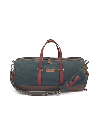 Convertible Canvas Travel Duffle Bag 25 litres | Gym Sports Duffel Backpack | Unisex | Adjustable Removable Strap | Luggage Garment Bag | Quick Access Pockets |